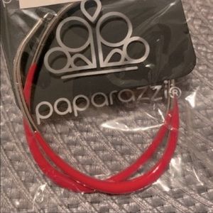 Silver 1/2 dipped red hoops